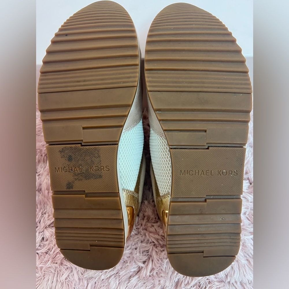 Michael Kors Allie Leather Trainers Rose Gold size 8.5 - Picture 7 of 8